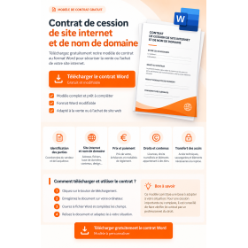 Contrat de cession de site internet et de nom de domaine gratuit : modèle PDF
