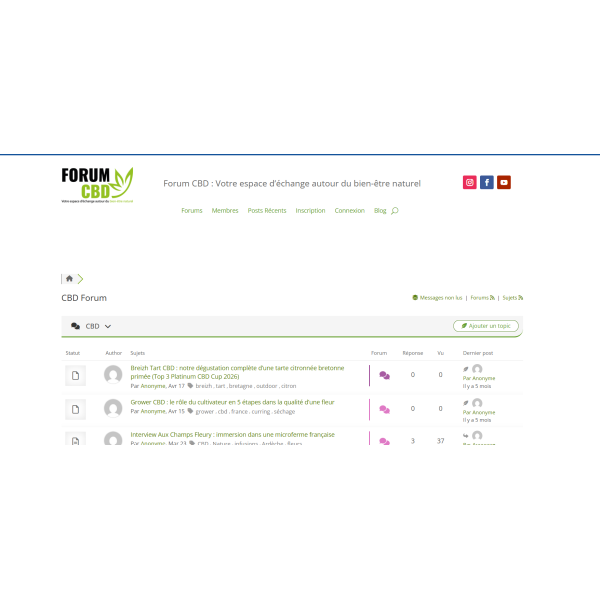 ForumCBD.fr – forum CBD francophone à développer