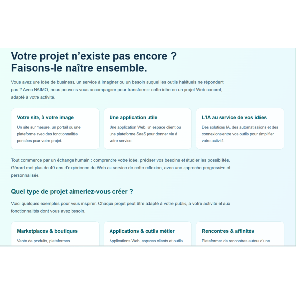 MonBusinessVotreAvenir.fr — Site dédié à la transmission de projets web et aux opportunités de partenariat
