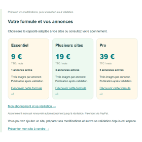 Sites web clés en main — Plateforme de vente de sites web avec espace vendeurs et abonnements