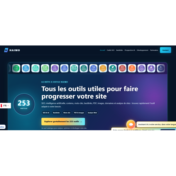 NAIMO — Portail IA, SEO et prospection pour développer les activités en ligne