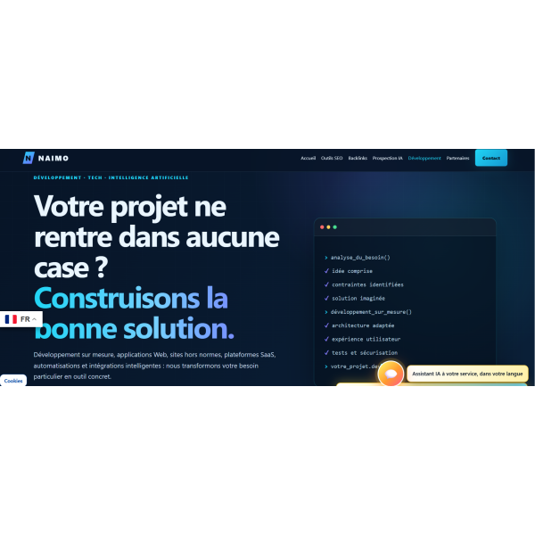 NAIMO — Portail IA, SEO et prospection pour développer les activités en ligne